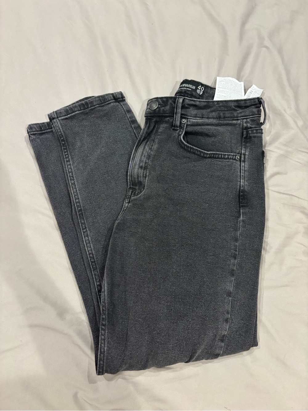 Black Stradivarius Straight leg high rise jeans